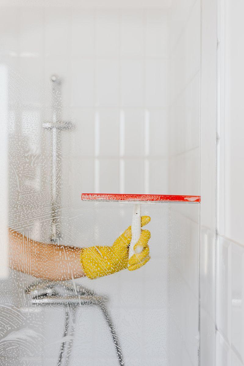 Modern hygiene equipment installed in a clean commercial washroom